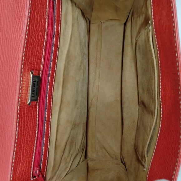 LOEWE Shoulder Bag Red Leather - Picture 8 of 9